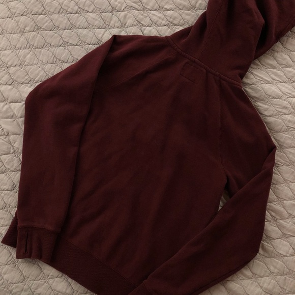 Burgundy Roots Full Zip Hoodie With Thumb Holes - Picture 7 of 7